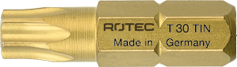 Rotec PRO Insertbit T 10 L=25mm C 6,3 TIN - 10 stuks - 8062010