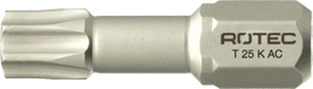Rotec PRO Insertbit T 15 L=25mm C 6,3 Torsion Konisch RVS - 10 stuks - 8071015