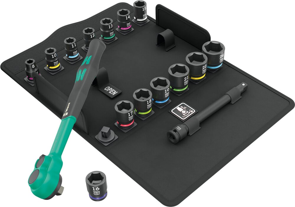 Wera 8100 SB 12 Zyklop Comfort ratelset omschakelpal 3 8" aandrijving metrisch 16-delig 05005530001