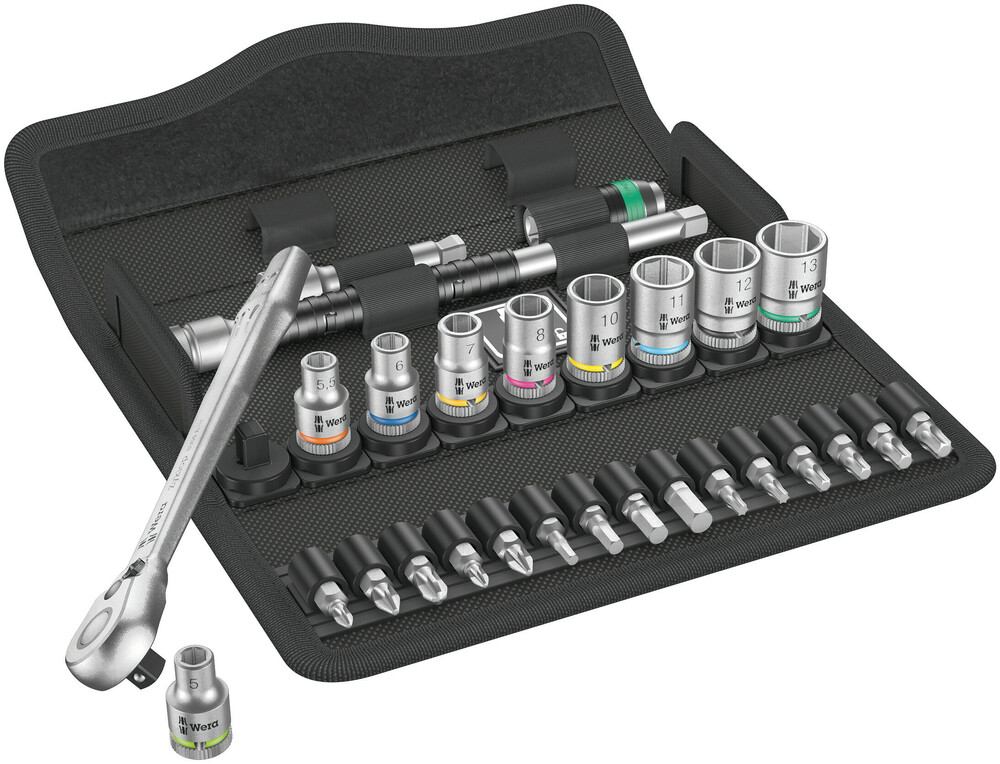 Wera 8100 SA 8 Zyklop Metal-ratelset, omschakelpal, 1/4"-aandrijving, metrisch , 28 -delig - 1 stuk(s) - 05004018001