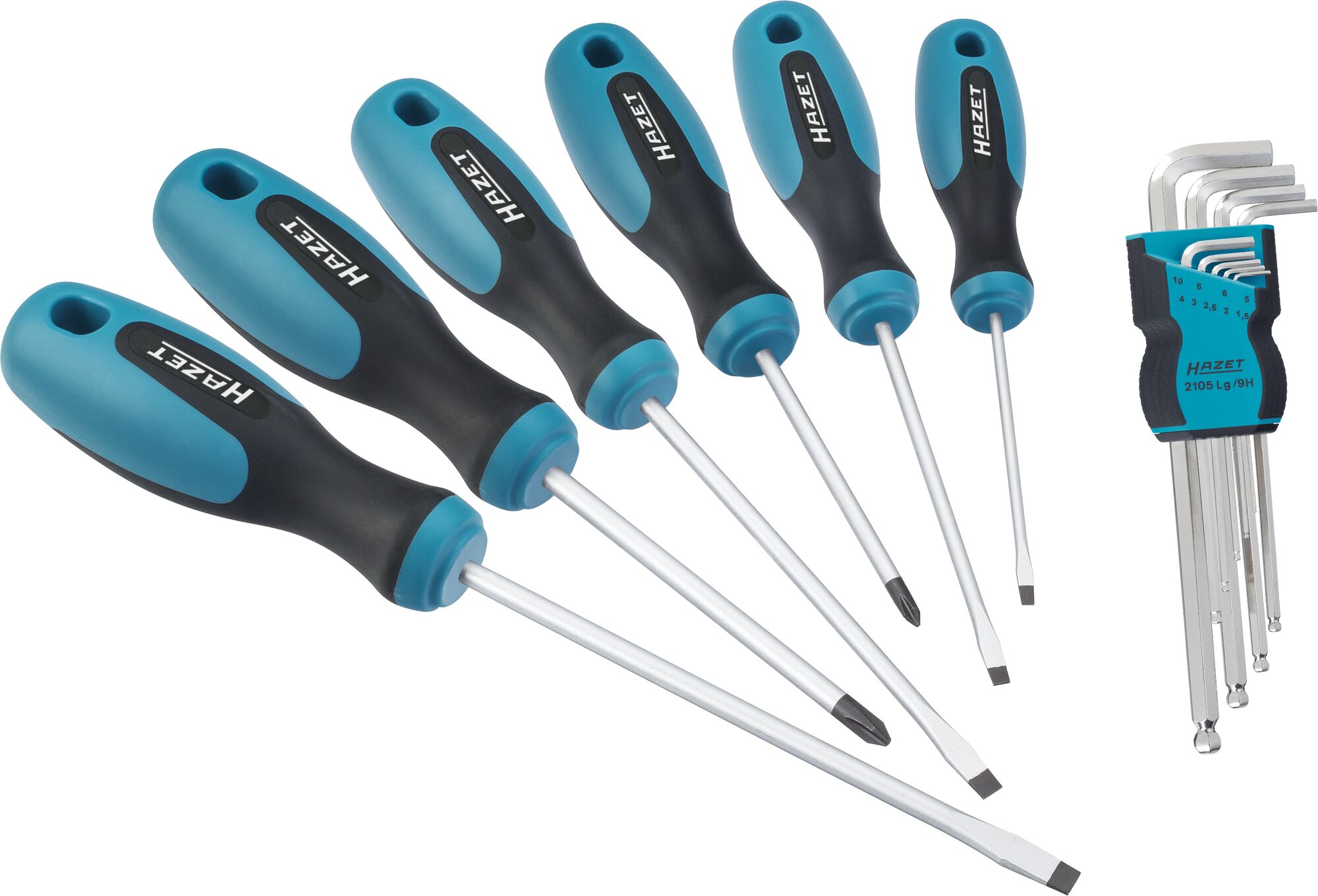 HAZET Schroevendraaierset 810/2 - Kruiskop profiel PH, Sleufprofiel, Binnen-zeskant-profiel - 15-delig - 0,5 x 3 - 1,2 x 6,5 - PH1 - PH2 - 1,5 - 10