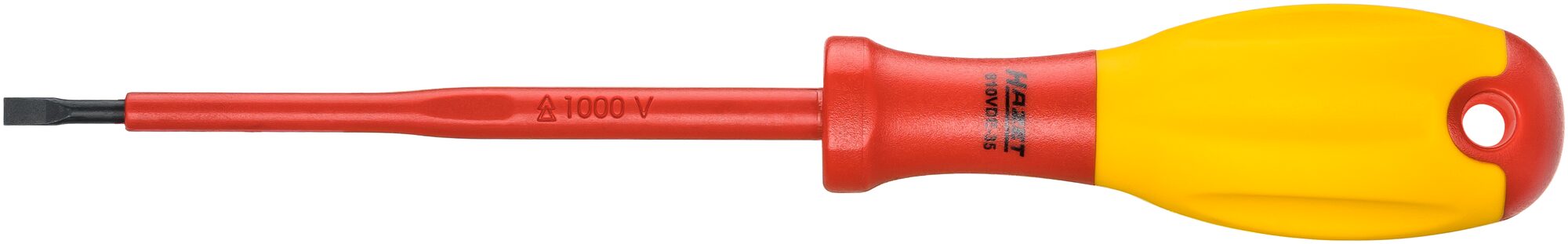 HAZET Elektricien-schroevendraaier · geïsoleerd 810VDE-35 · Sleufprofiel · SW 0,6 x 3,5 mm
