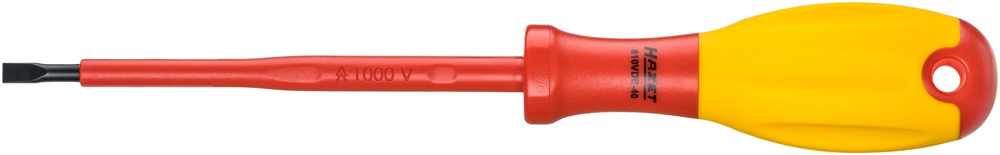 HAZET Elektricien-schroevendraaier · geïsoleerd 810VDE-40 · Sleufprofiel · SW 0,8 x 4 mm