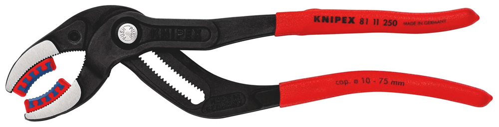 Knipex Sifon- en Connectorentang | 250 mm Lengte | Anti-Slip | Kunststof Bekleed | Zwart Geatramenteerd - 81 11 250 SB
