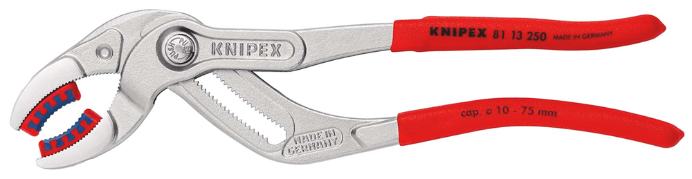 Knipex Sifon- en Connectorentang | 250 mm Lengte | Anti-Slip | Kunststof Bekleed | Verchroomd - 81 13 250 SB