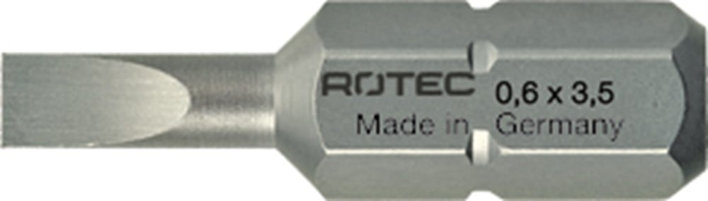 Rotec PRO Insertbit 0,6x3,5mm L=25mm C 6,3 BASIC - 10 stuks - 8120035