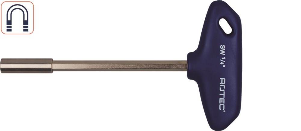 Rotec T-sleutel L=125mm tbv 1/4 bits - 8189500