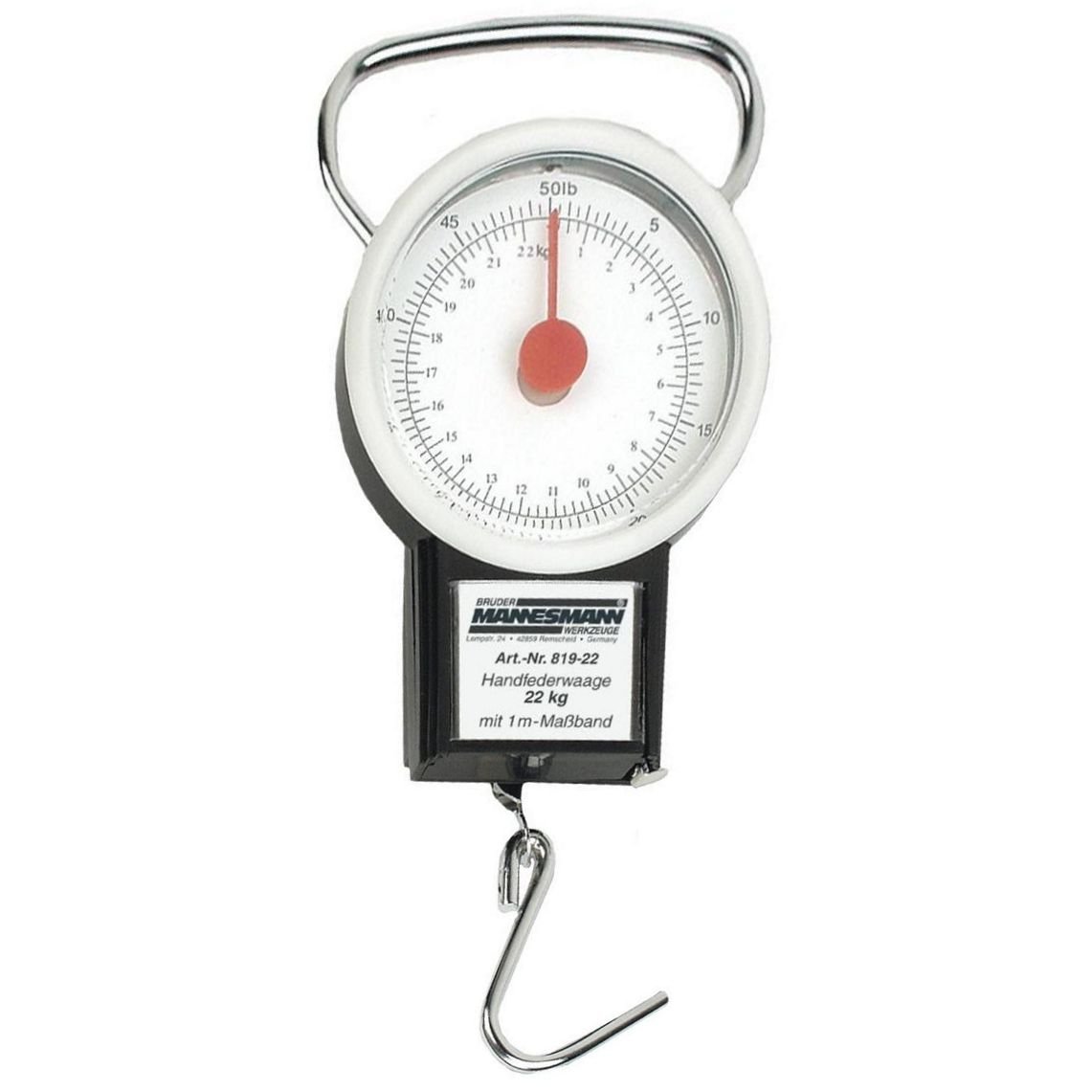 Brüder Mannesmann Handbagageweger 22 kg 1 meter (Hobby) - 819-22