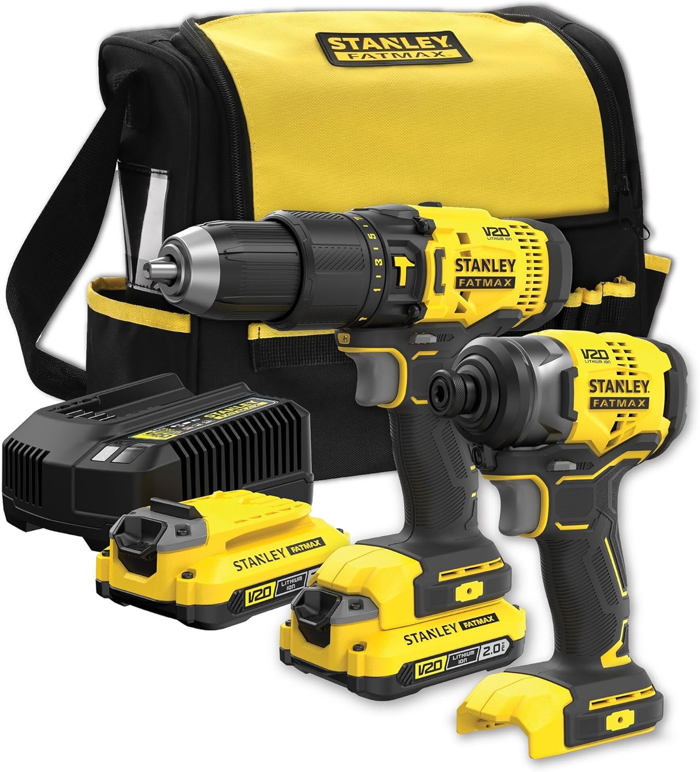 Stanley Powertools Stanley FATMAX SFMCK465D2S SFM V20 HDD IDD w 2x2Ah Batteries SB SFMCK465D2S-QW