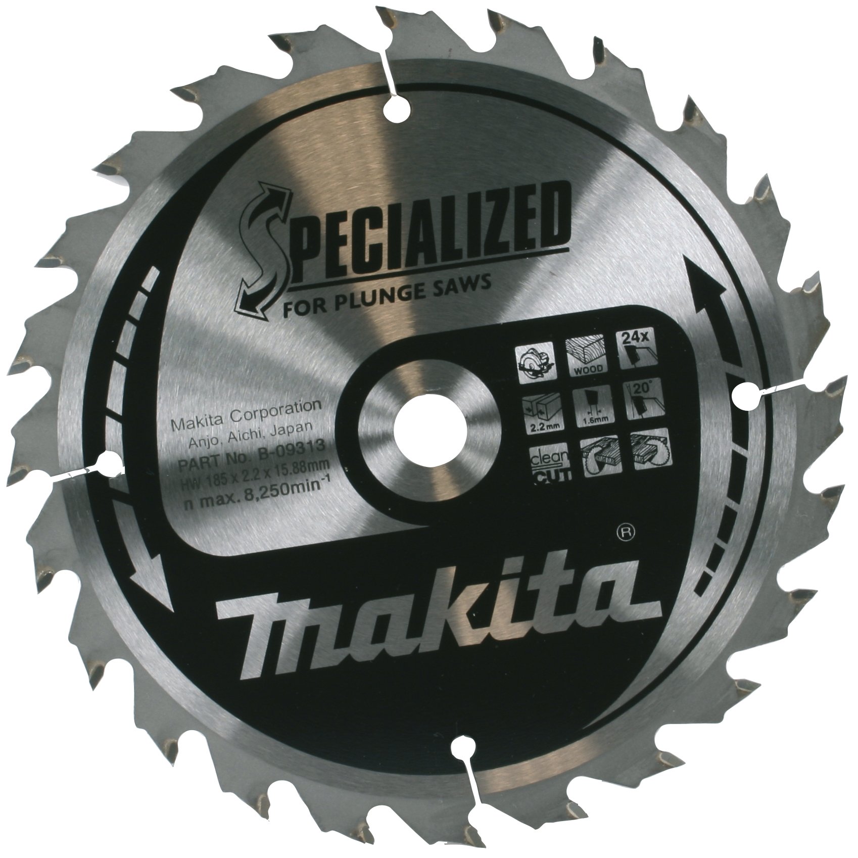 Makita Accessoires Cirkelzaagblad Hout | Noest/Spijker Embedded Tip 185x15,88x2,2 24T 20g - B-09313
