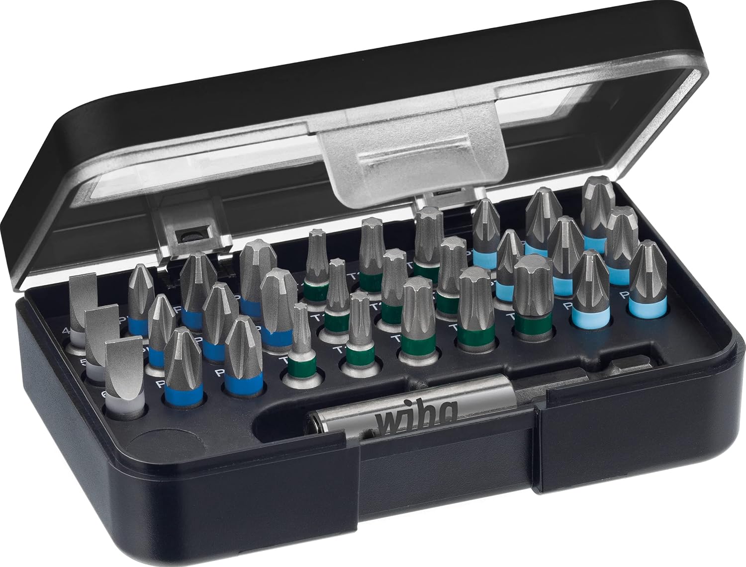 Wiha Bitset Standard 25 mm gemengd 31-delig 1/4" C6,3 in box met riemclip - 41127