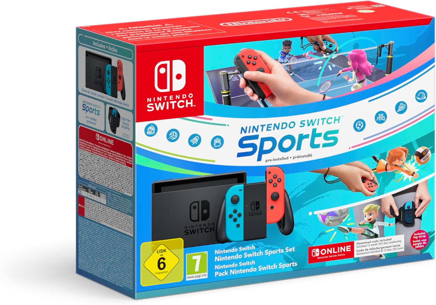 Nintendo Switch-Konsole Neon-Rot/Neon-Blau Switch Sports