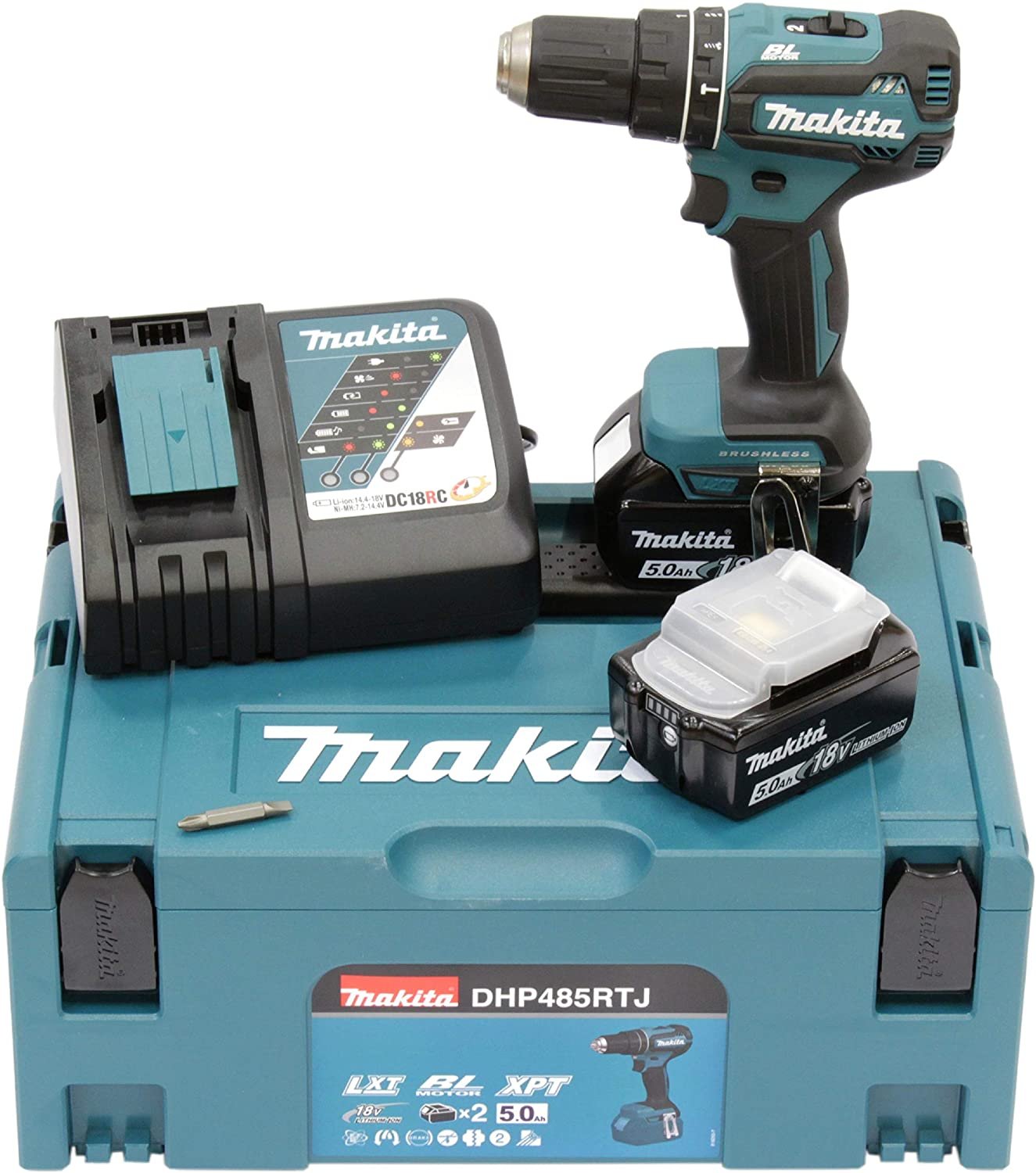 Accuklopboor-schroefmachine Makita incl. koffer 18 V 5.0 Ah