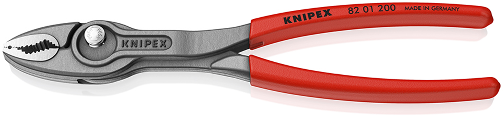 Knipex TwinGrip verstelbare grijptang | Antislip kunststof bekleed | Zwart geatramenteerd | Lengte 200 mm | Zelfbedieningskaart/blister - 82 01 200 SB