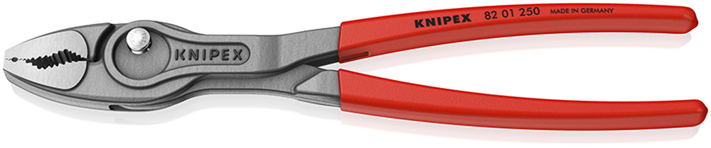 Knipex TwinGrip voor- en zijsnijtang | Antislip kunststof bekleed | Grijs geatramenteerd | Lengte 250 mm | Zelfbedieningskaart/blister - 82 01 250 SB