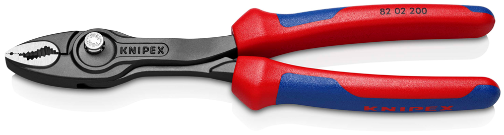 Knipex TwinGrip verstelbare grijptang | Meer-componentengrepen | Zwart geatramenteerd | Lengte 200 mm | Zelfbedieningskaart/blister - 82 02 200 SB