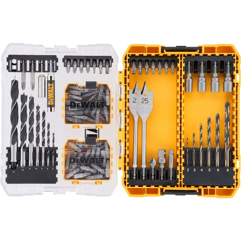 DeWalt Accessoires DT70785-QZ | 100-delige set speedboren hout metaalboren doppen bits torx TOUGH CASE DT70785-QZ