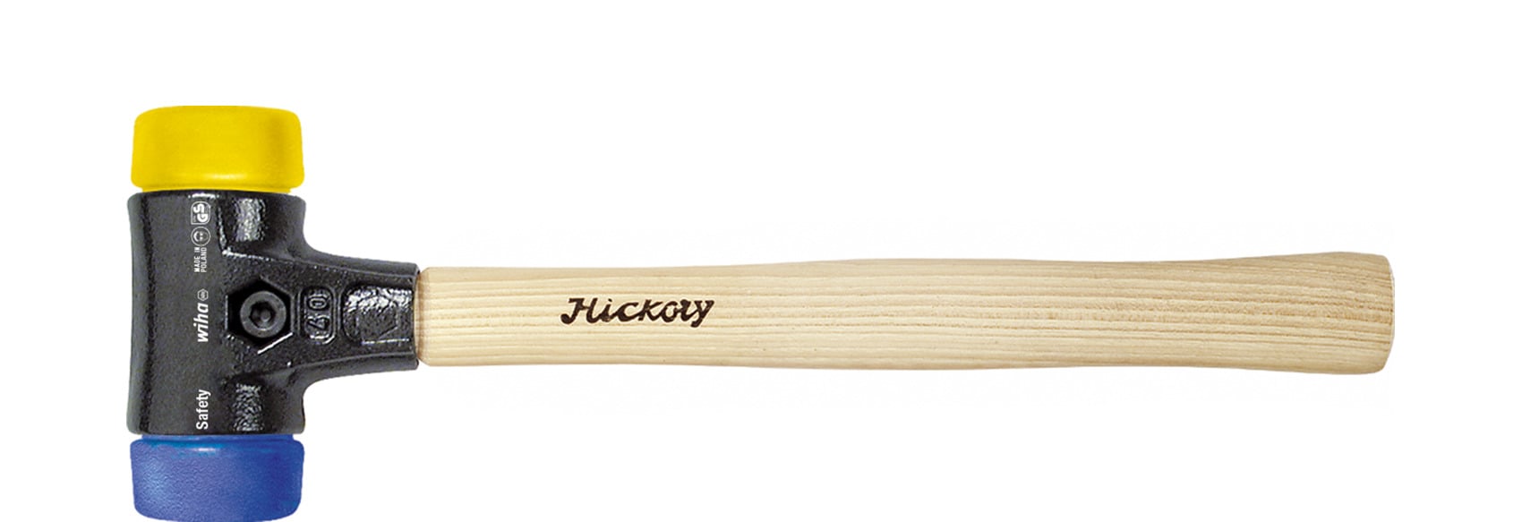 Wiha Kunststof hamer Safety | middelzacht/hard | met hickorysteel | rond-slagkop | 30 mm - 26653 - 26653