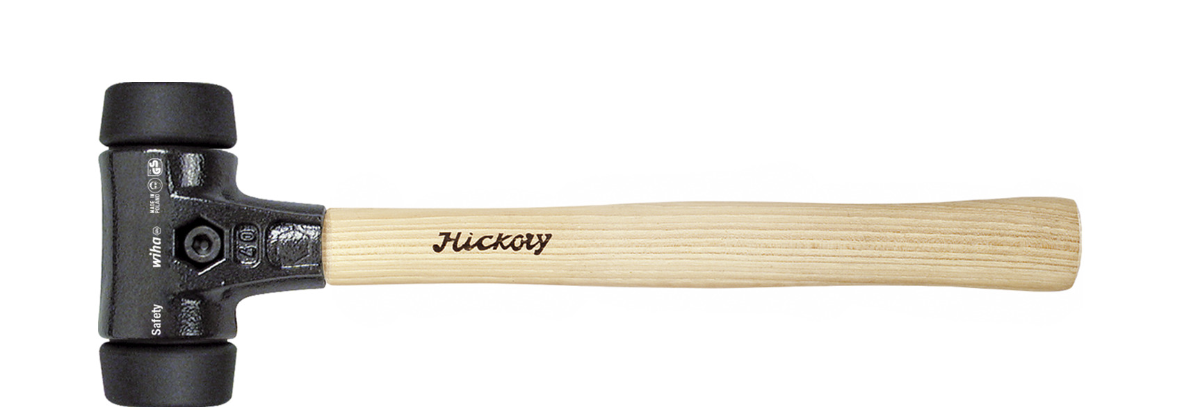 Wiha Kunststof hamer Safety | middelzacht/middelzacht | met hickorysteel | rond-slagkop | 50 mm - 26432 - 26432