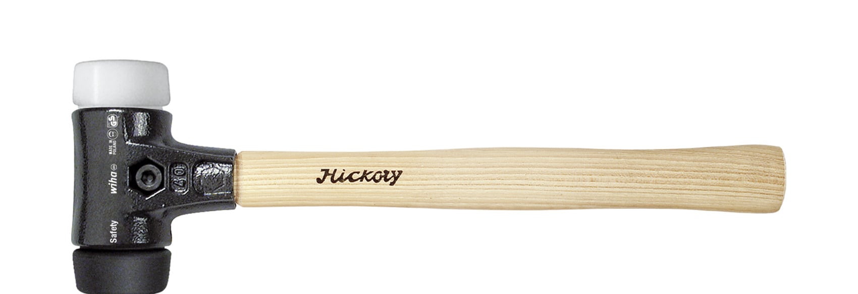 Wiha Kunststof hamer Safety | middelzacht/zeer hard | met hickorysteel | rond-slagkop | 80 mm - 26582 - 26582