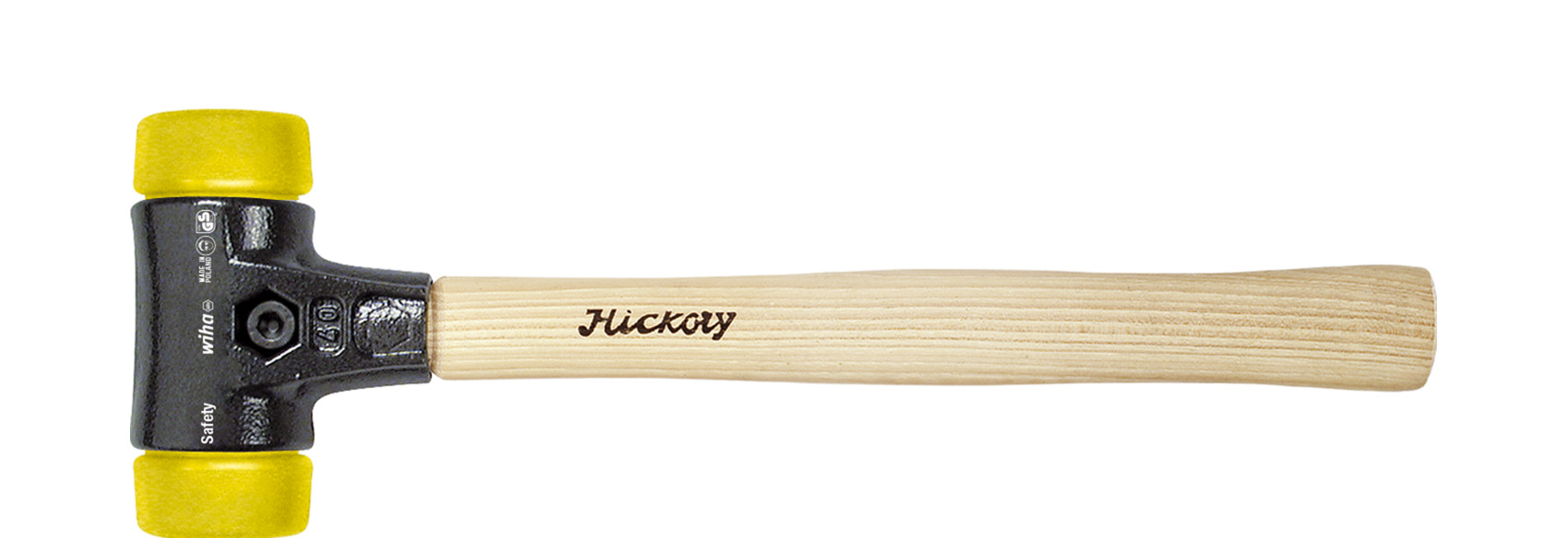Wiha Kunststof hamer Safety | middelhard/middelhard | met hickorysteel | rond-slagkop | 290 mm - 26640 - 26640