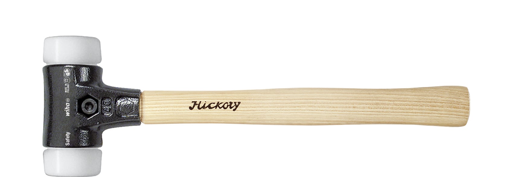 Wiha 83299030 Kunststof hamer Safety middelzacht/zeer hard met hickorysteel, rond-slagkop 30, 290 mm - 26644