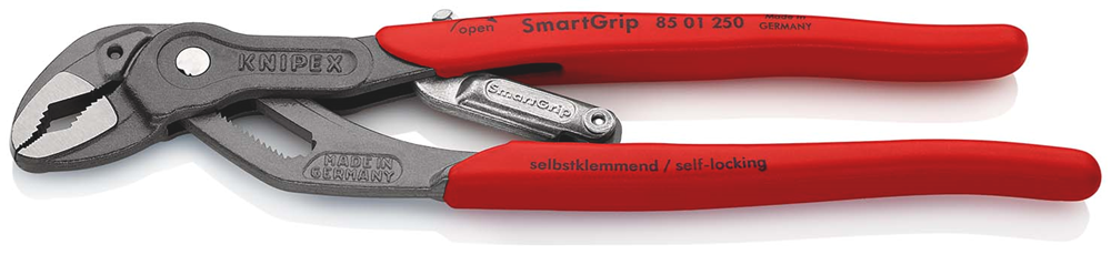 Knipex SmartGrip® Waterpomptang | 250 mm Lengte | Automatische Instelling | Anti-Slip | Kunststof Bekleed - 85 01 250 SB