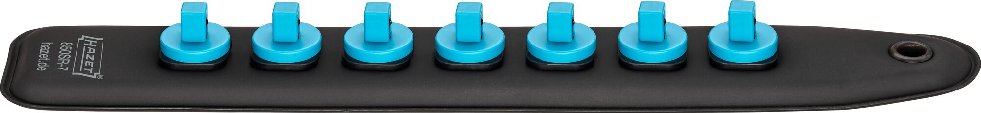 HAZET SmartRail met 7 steekplaatsen 850SR-7 · 1/4 inch (6,3 mm) vierkant hol · L x B x H: 245 mm x 37,4 mm x 29,2 mm