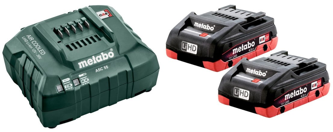 Metabo Basis-set 2 x LiHD 4.0 Ah + Lader ASC 55 - 685163000