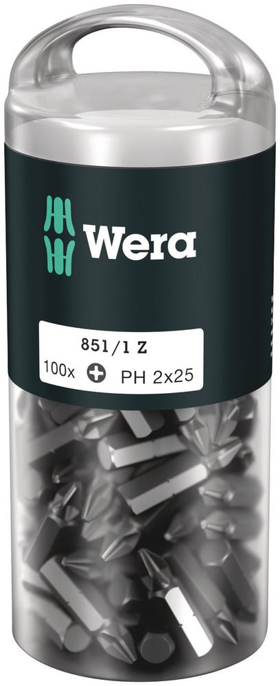 Wera 851/1 Z Bits Phillips, PH 2 x 25 mm (100 Bits pro Box) - 1 stuk(s) - 05072441001