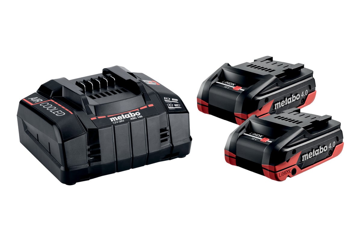 Metabo Basis-set 2 x LiHDX 4.0 Ah| Met ASC 145 supersnellader 685306000