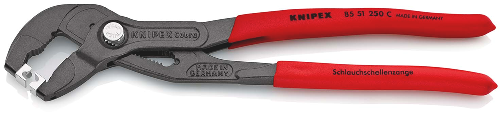 Knipex Slangklemtang Voor Klik-Klemmen | 250 mm Lengte | Anti-Slip | Kunststof Bekleed | Grijs Geatramenteerd - 85 51 250 C SB