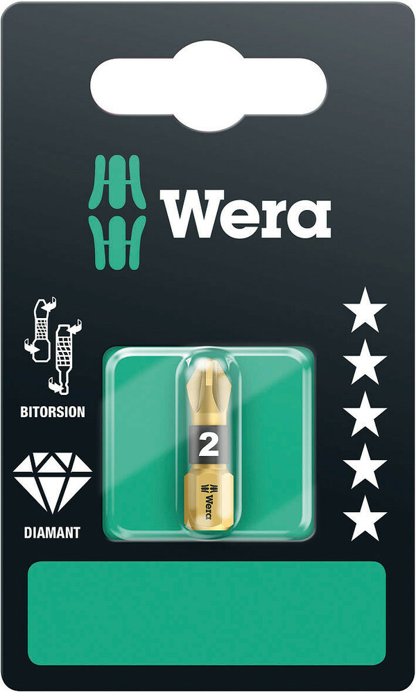 Wera 855/1 BDC Bits Pozidriv, PZ 2 x 25 mm - 1 stuk(s) - 05073337001