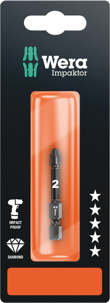 Wera 855/4 IMP DC Impaktor Bits SB, PZ 2 x 50 mm - 1 stuk(s) - 05073961001