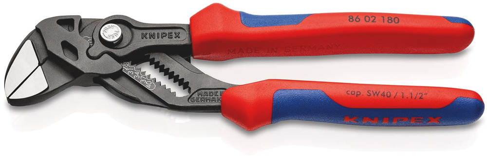 Knipex Sleuteltang | 180 mm Lengte | Tang en Schroefsleutel in Eén | Meer-Componentengrepen - 86 02 180 SB