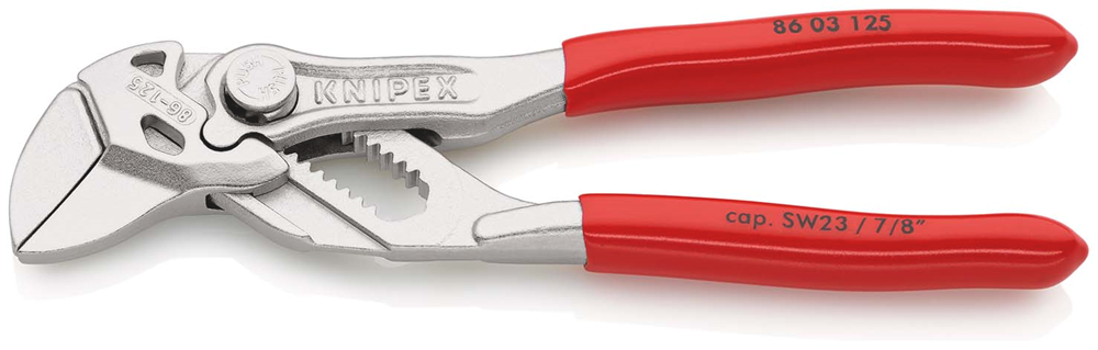 Knipex Mini-Sleuteltang | 125 mm Lengte | Tang en Schroefsleutel in Eén | Kunststof Bekleed - 86 03 125 SB