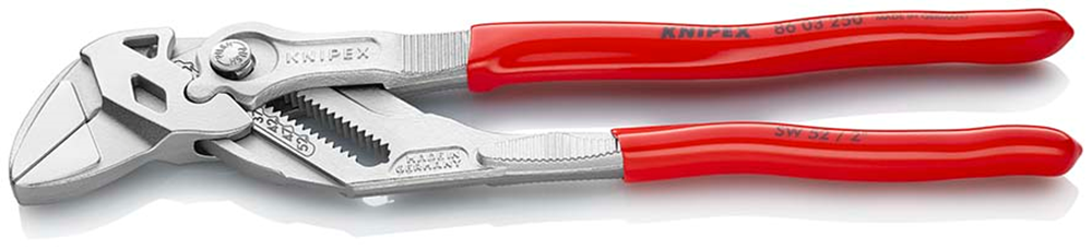 Knipex Sleuteltang | 250 mm Lengte | Tang en Schroefsleutel in Eén | Kunststof Bekleed | Verchroomd - 86 03 250 SB