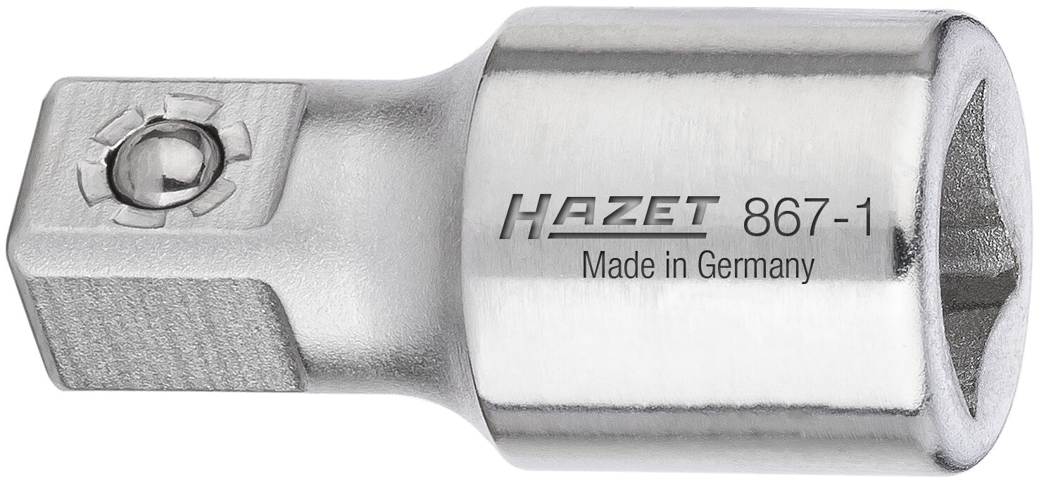 HAZET Verlengstuk 867-1 · 1/4 inch (6,3 mm) vierkant hol · 1/4 inch (6,3 mm) vierkant massief · Lengte: 25 mm