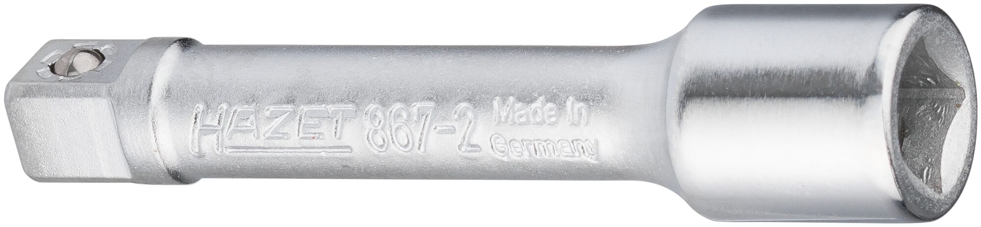 HAZET Verlengstuk 867-2 · 1/4 inch (6,3 mm) vierkant hol · 1/4 inch (6,3 mm) vierkant massief · Lengte: 55 mm