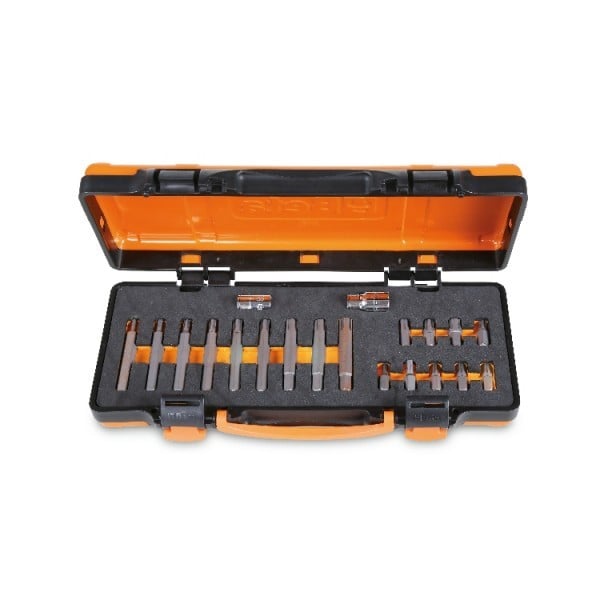 Beta 867/C20 Assortiment van 18 bits met RIBE® profiel | met 10 mm zeskant aansluiting en 2 toebehoren | in metalen kistje met zacht foam inleg -