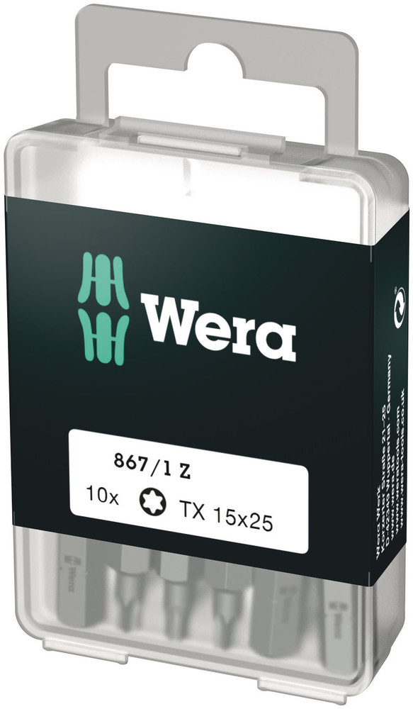 Wera 867/1 Z TORX® Bits, TX 15 x 25 mm (10 Bits pro Box) - 1 stuk(s) - 05072407001