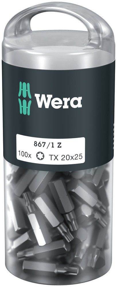 Wera 867/1 Z TORX® DIY 100, TX 20 x 25 mm (100 Bits pro Box) - 1 stuk(s) - 05072448001