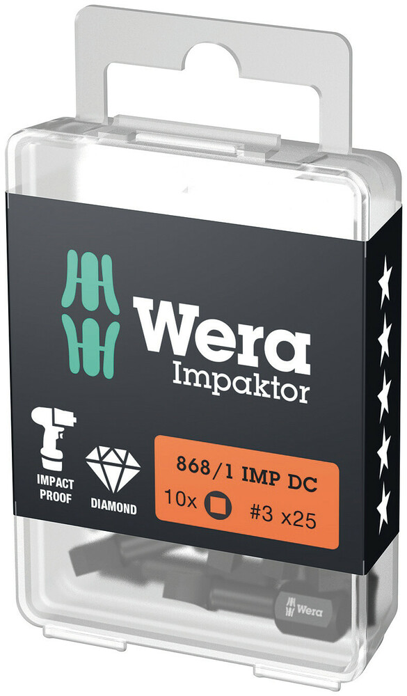 Wera 868/1 IMP DC Diamond Impaktor Binnenvierkant Bits # 3x25 05057632001