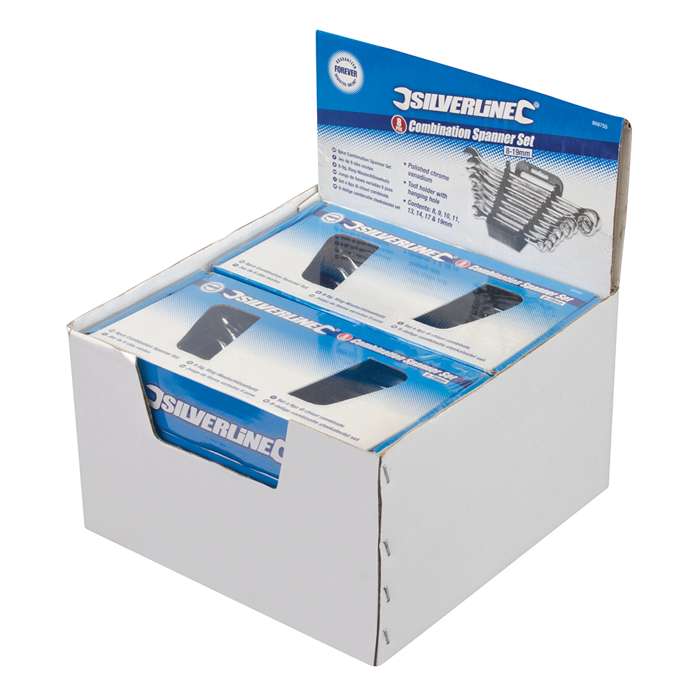 Silverline Displaydoos 8-delige combinatiesteekringsleutelset | 6 stk - 868755