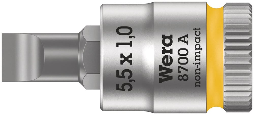 Wera 8700 A FL Zyklop Bit/dop-combinatie met 1/4" Aandrijving , FL 1,0 x 5,5 x 28 mm - 1 stuk(s) - 05003321001