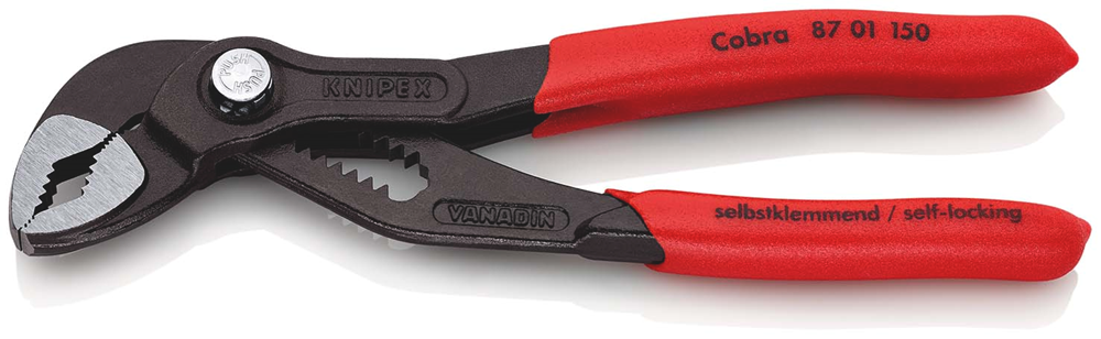 Knipex Cobra® Hightech-Waterpomptang | 150 mm Lengte | Anti-Slip | Kunststof Bekleed | Grijs Geatramenteerd - 87 01 150 SB