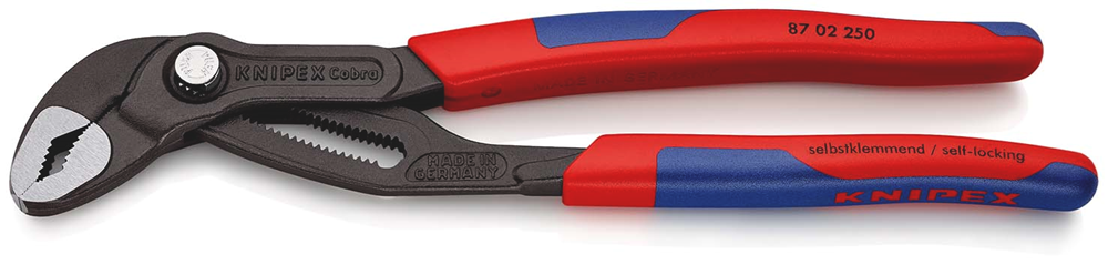Knipex Cobra® Hightech-Waterpomptang | 250 mm Lengte | Slanke Meer-Componentengrepen | Grijs Geatramenteerd - 87 02 250 SB