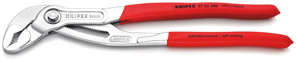 Knipex Cobra® Hightech-Waterpomptang | 300 mm Lengte | Anti-Slip | Kunststof Bekleed | Verchroomd - 87 03 300 SB
