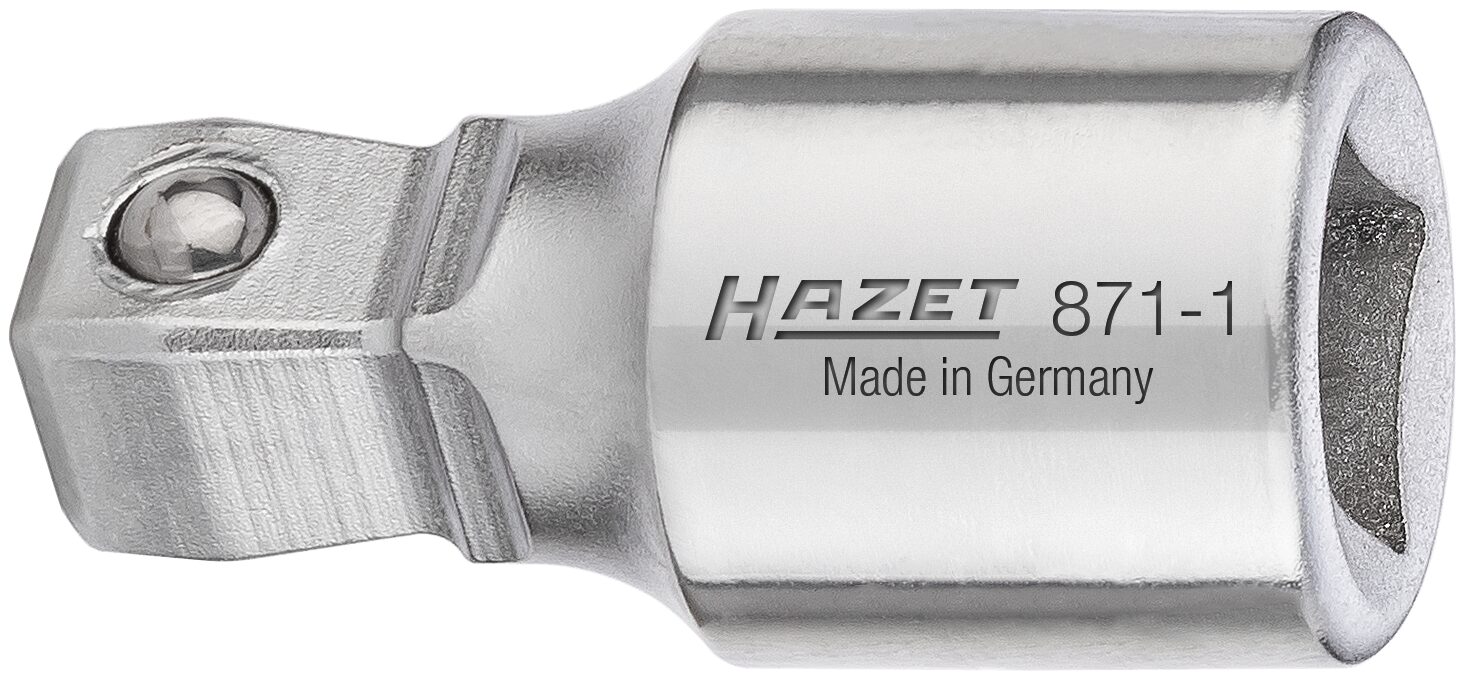 HAZET Verlengstuk · scharnierbaar 871-1 · 1/4 inch (6,3 mm) vierkant hol · 1/4 inch (6,3 mm) vierkant massief · Lengte: 25 mm