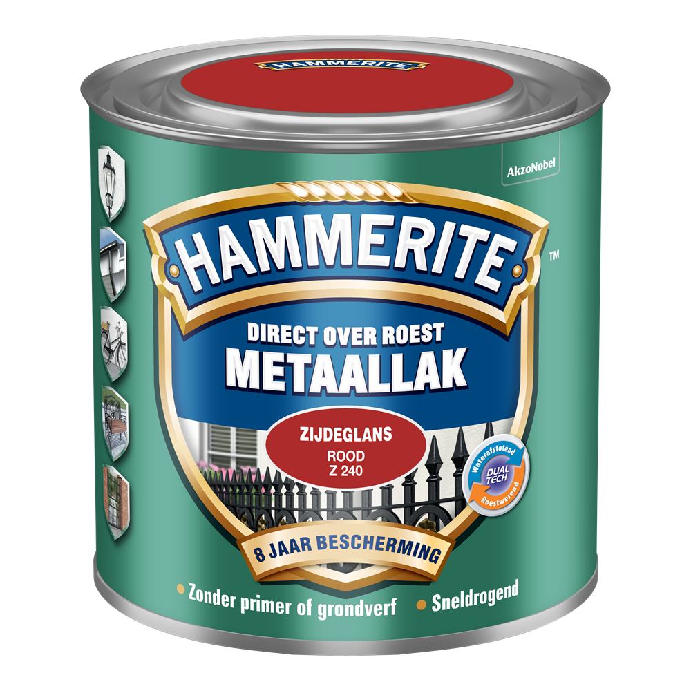 Hammerite Metaallak Zijdeglans | Rood | Z240 | 250ml - 5123988 afbeelding